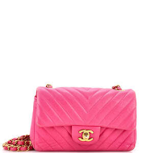 Chanel Mini Classic Single Flap Bag Chevron Lambskin